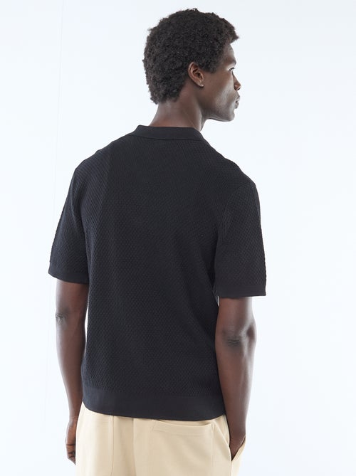 Polo van gewafelde stof - Kiabi