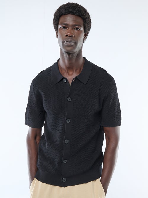 Polo van gewafelde stof - Kiabi