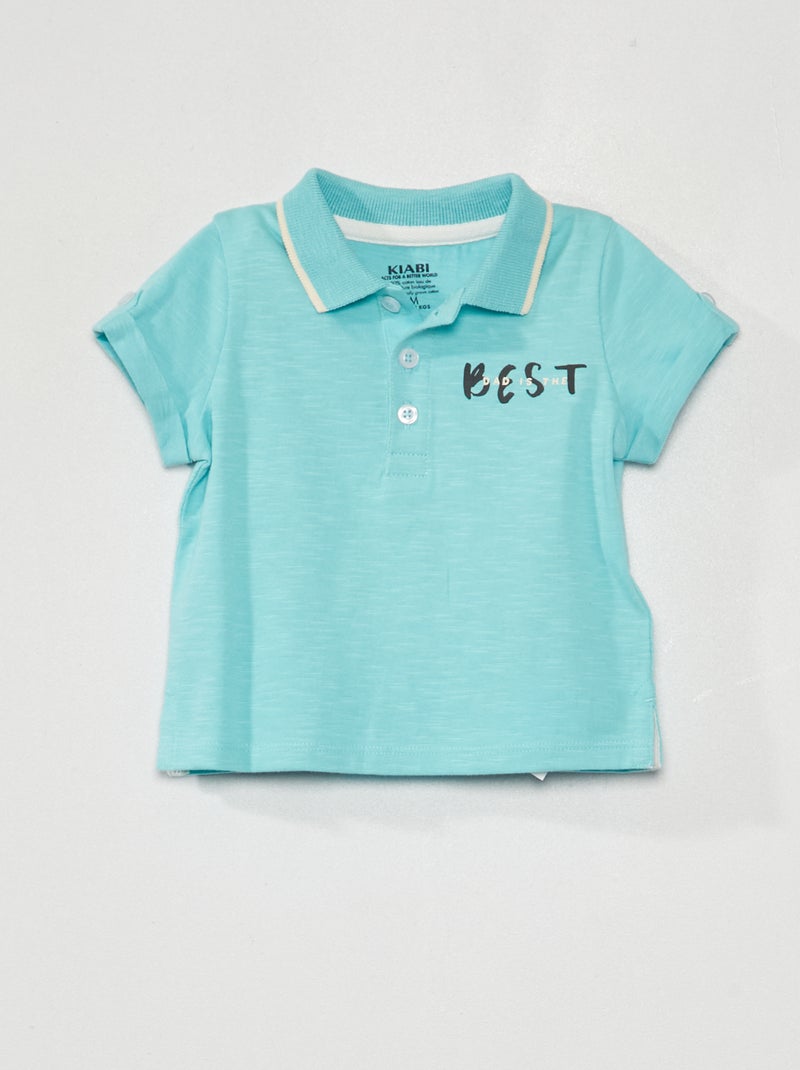 Polo van jersey BLAUW - Kiabi