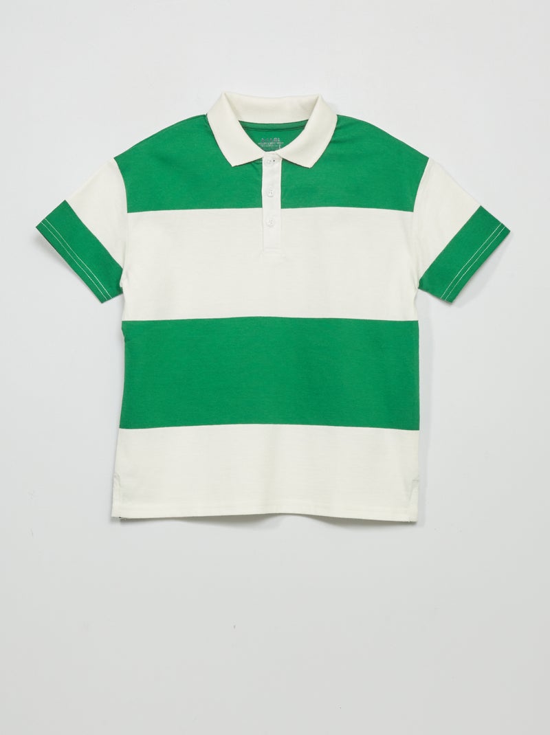 Polo van jersey GROEN - Kiabi