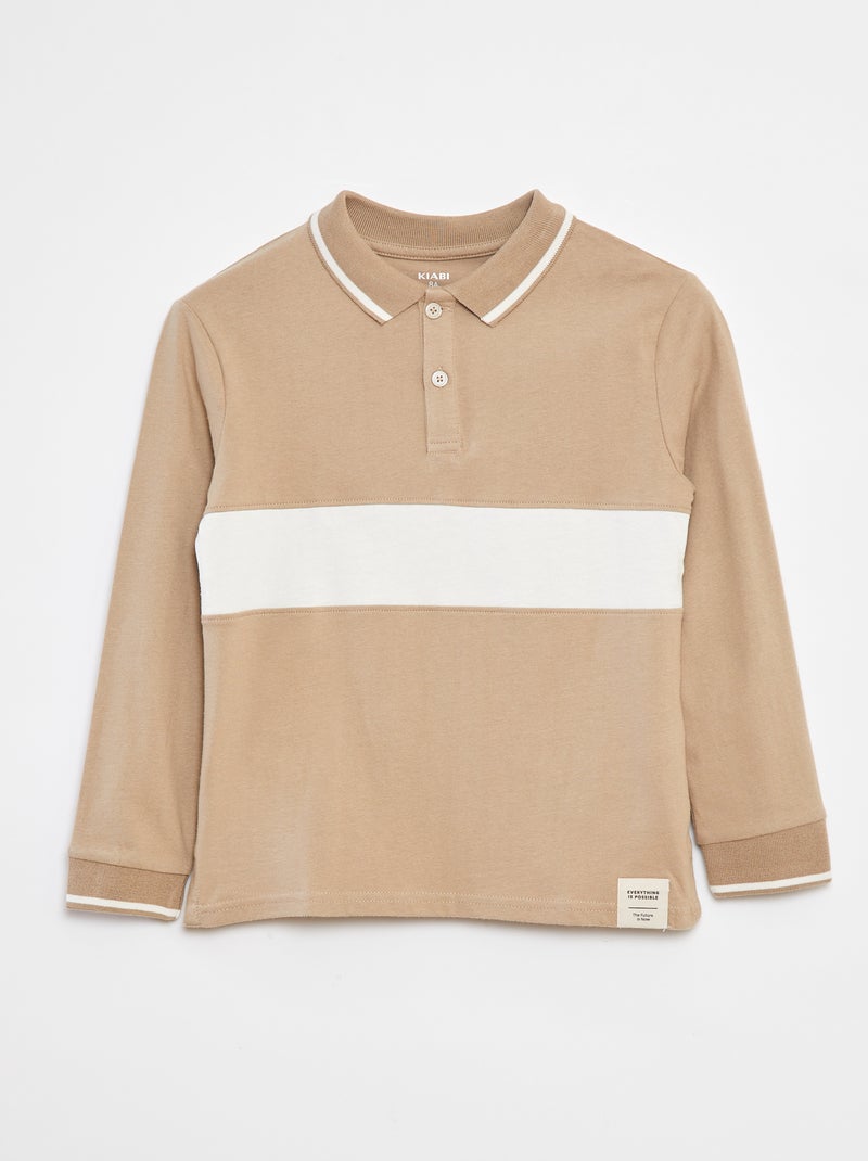 Polo van jersey in rugbystijl Wit - Kiabi