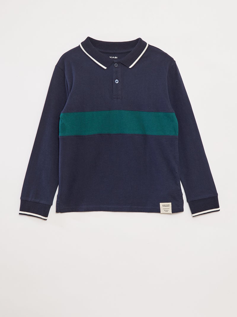 Polo van jersey in rugbystijl Wit - Kiabi