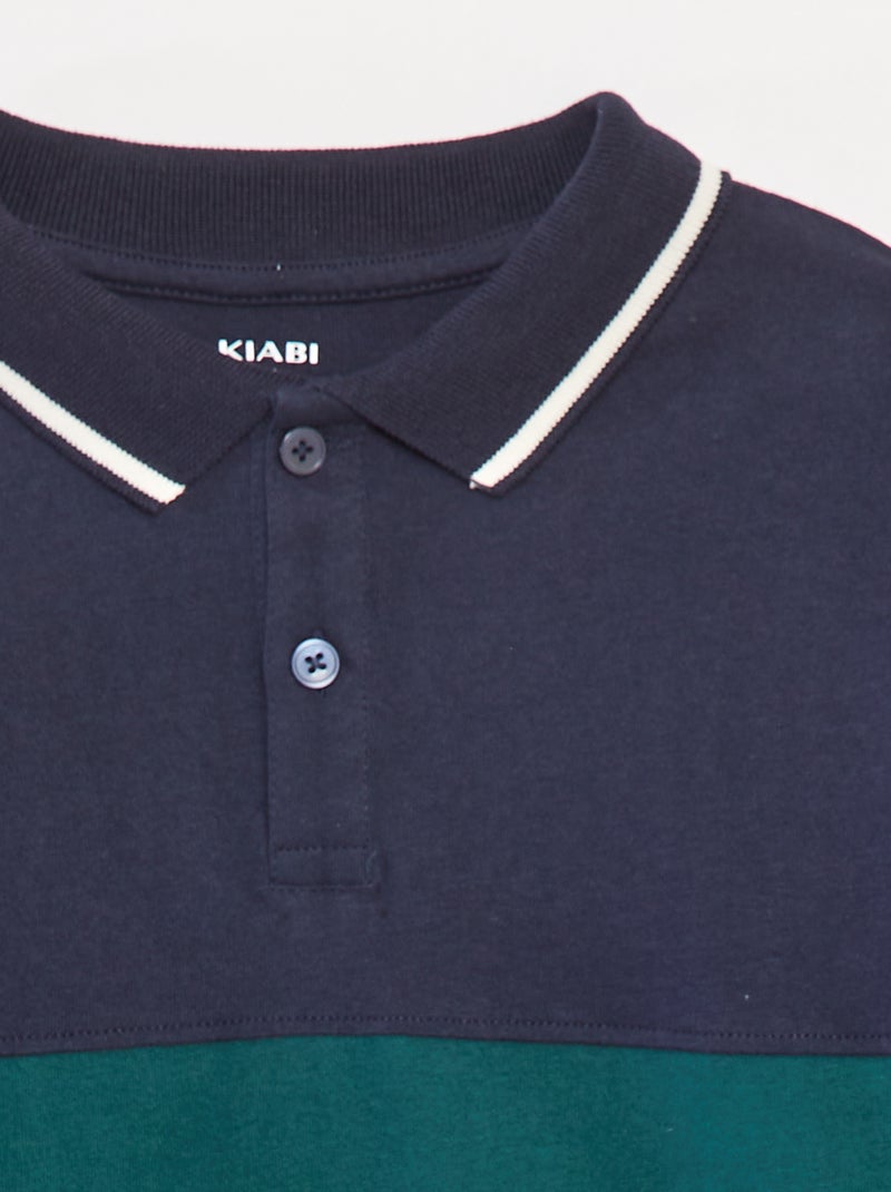 Polo van jersey in rugbystijl Wit - Kiabi