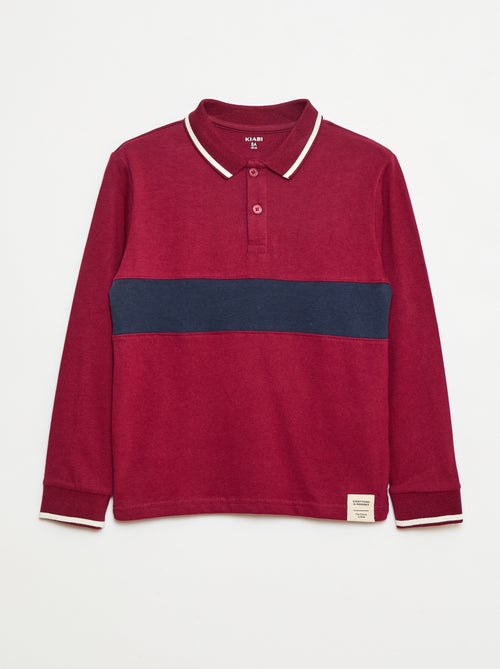 Polo van jersey in rugbystijl - Kiabi