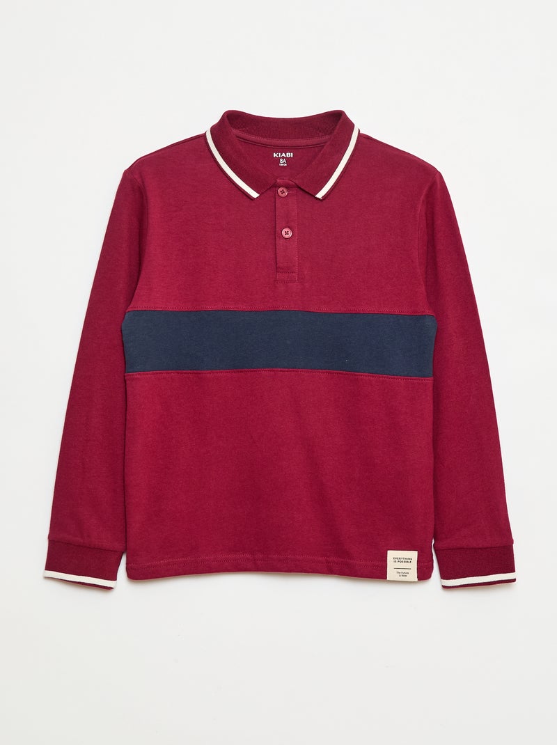 Polo van jersey in rugbystijl Wit - Kiabi