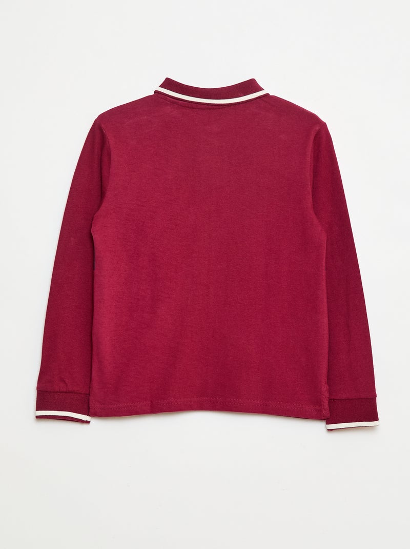 Polo van jersey in rugbystijl Wit - Kiabi