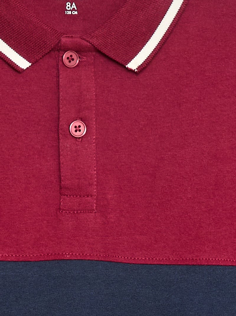 Polo van jersey in rugbystijl Wit - Kiabi