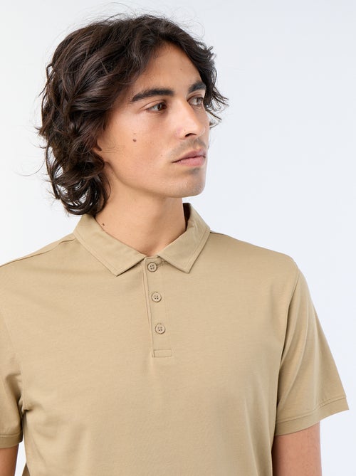 Polo van jerseytricot met knoopsluiting - Kiabi
