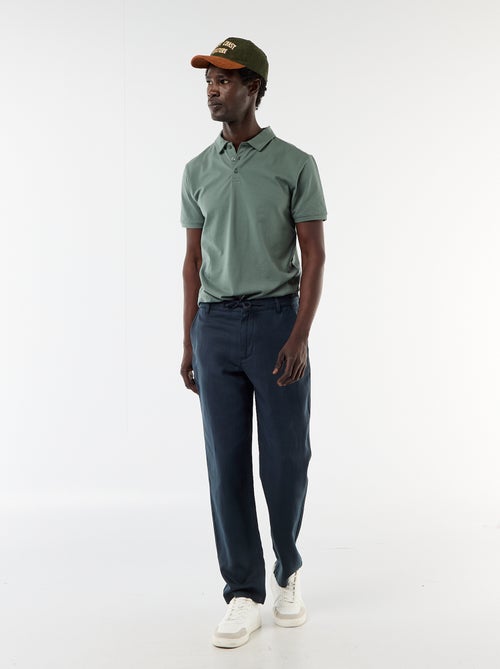 Polo van jerseytricot met knoopsluiting - Kiabi