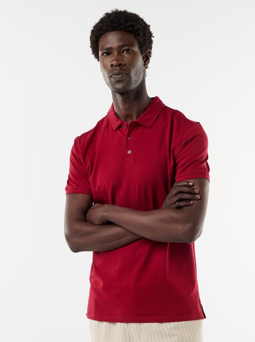 Polo van jerseytricot met knoopsluiting - Kiabi