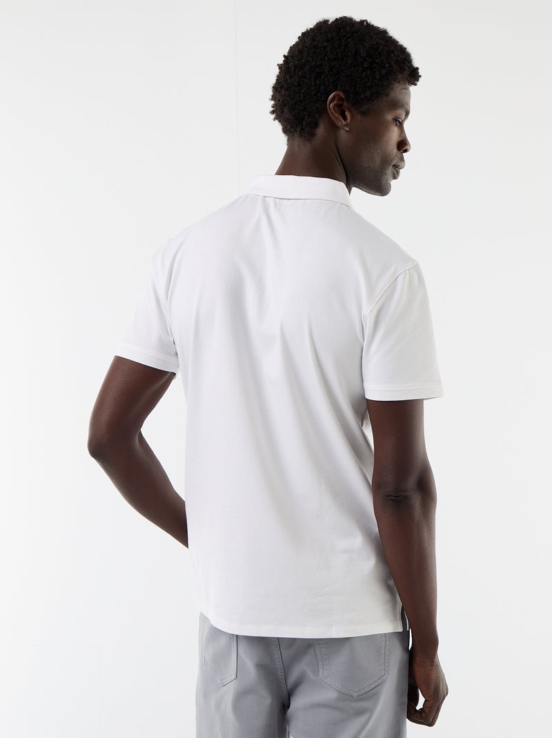 Polo van jerseytricot met knoopsluiting Wit - Kiabi