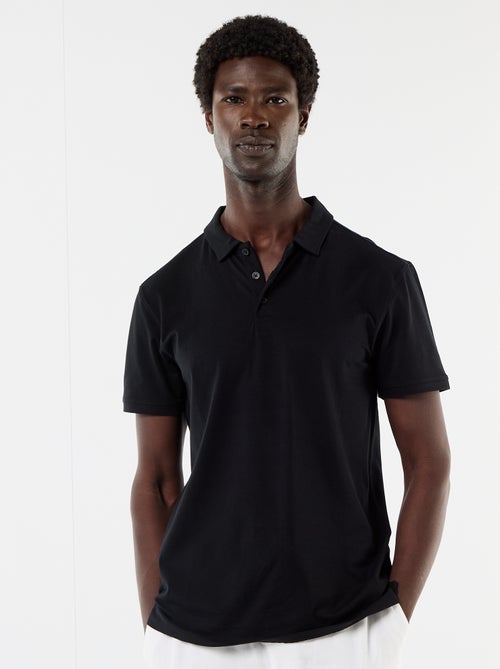 Polo van jerseytricot met knoopsluiting - Kiabi