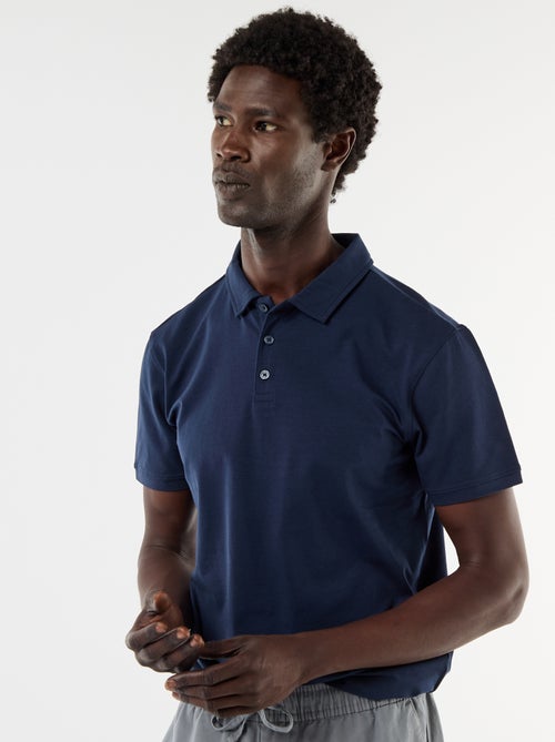 Polo van jerseytricot met knoopsluiting - Kiabi