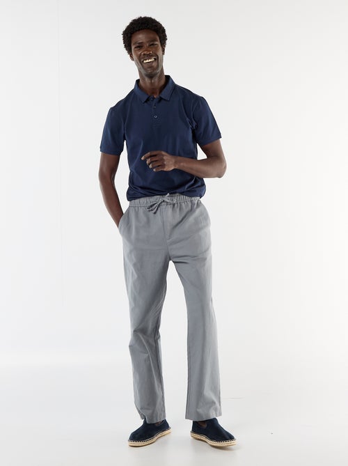 Polo van jerseytricot met knoopsluiting - Kiabi