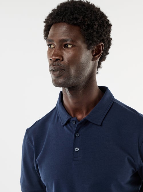 Polo van jerseytricot met knoopsluiting - Kiabi