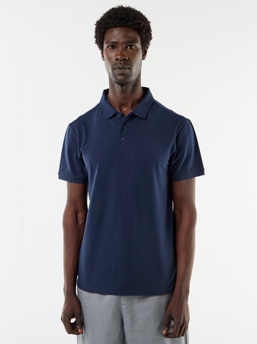 Polo van jerseytricot met knoopsluiting - Kiabi