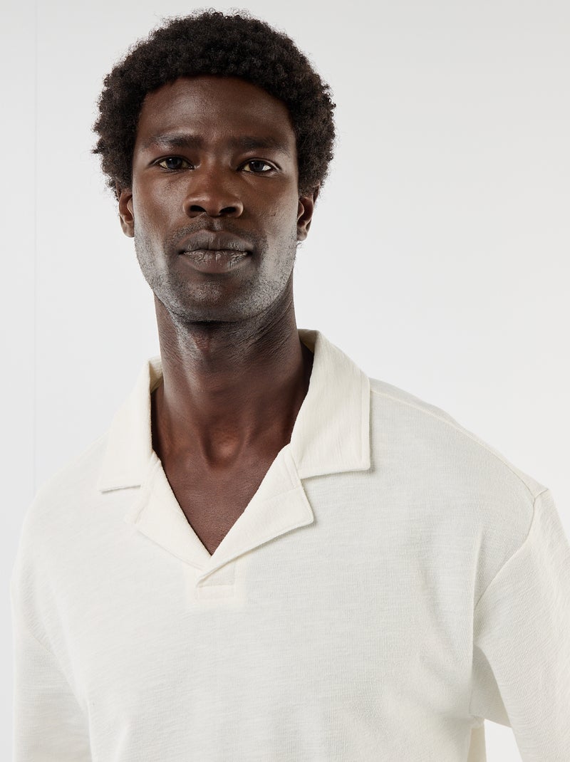 Polo van jerseytricot met korte mouwen Wit - Kiabi