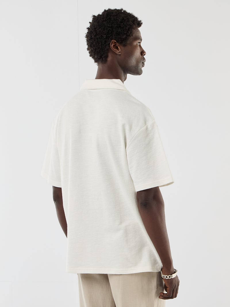 Polo van jerseytricot met korte mouwen Wit - Kiabi