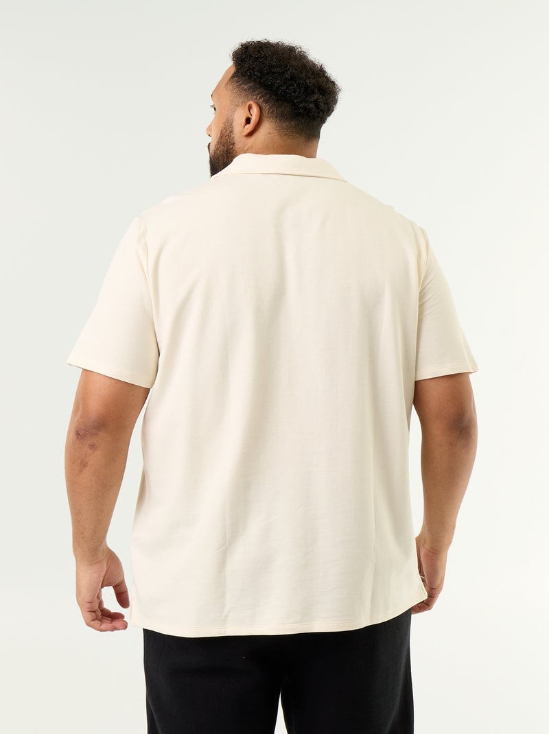 Polo van jerseytricot met korte mouwen Wit - Kiabi