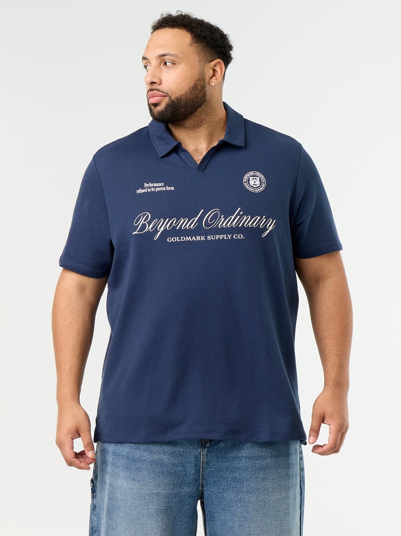 Polo van jerseytricot met korte mouwen Zwart - Kiabi