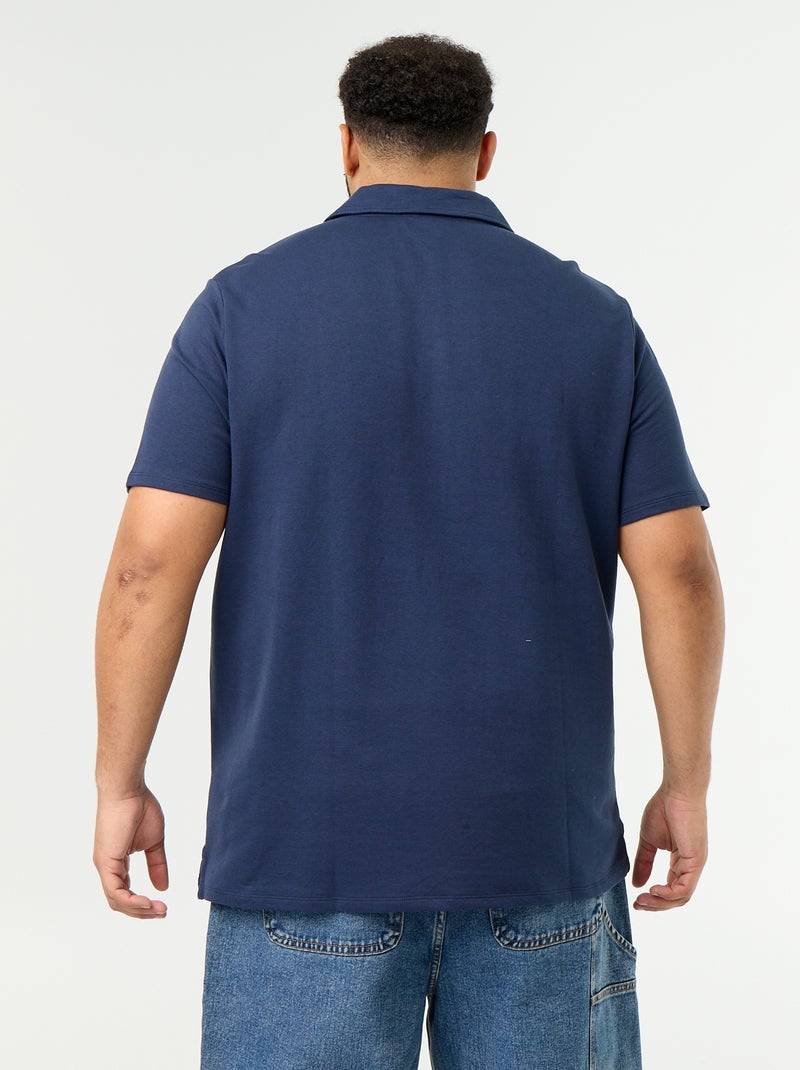 Polo van jerseytricot met korte mouwen Zwart - Kiabi