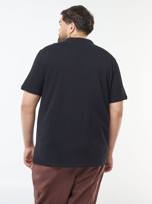 Polo van katoenpiqué met henleykraag - Kiabi