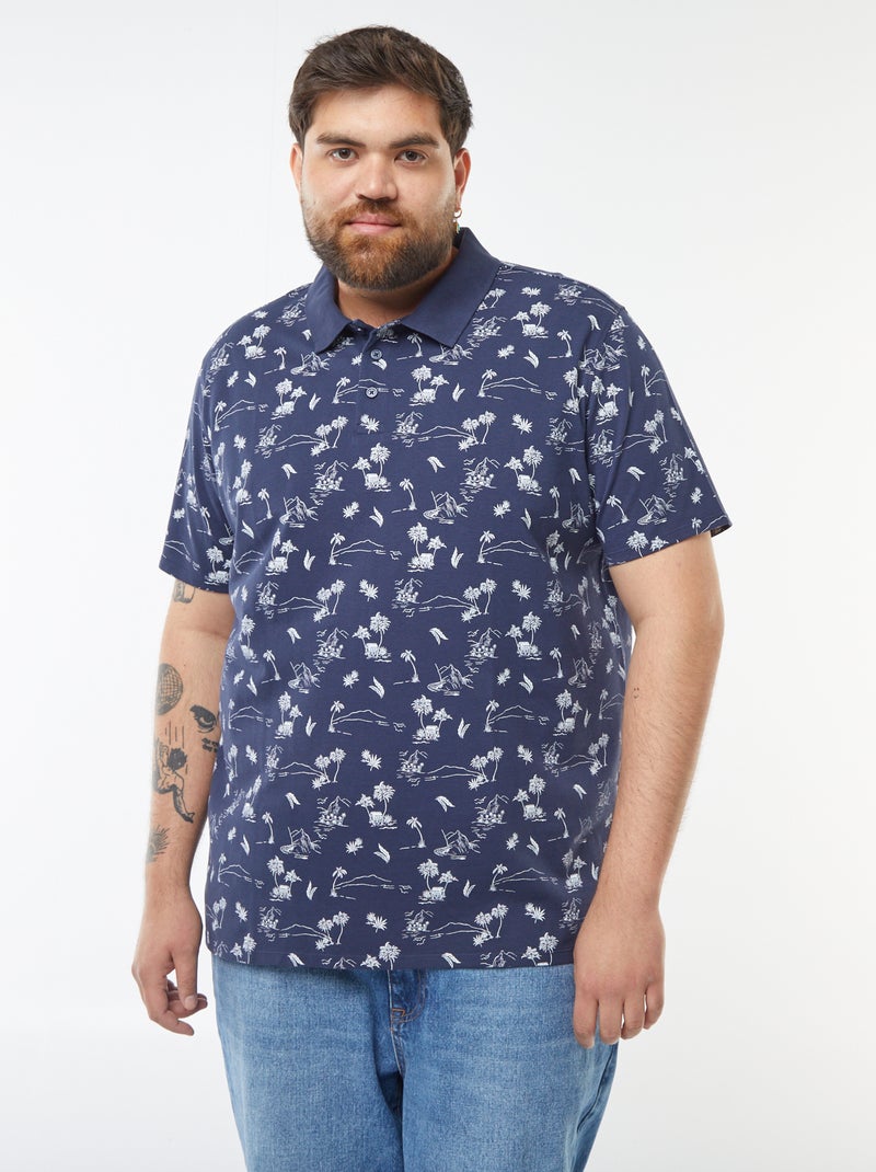 Polo van katoenpiqué met korte mouw Zwart - Kiabi