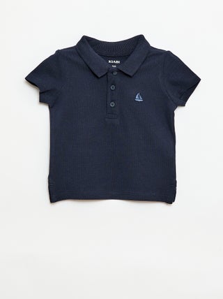 Polo van katoenpiqué met korte mouwen