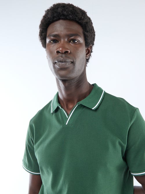 Polo van katoenpiqué met korte mouwen - Kiabi