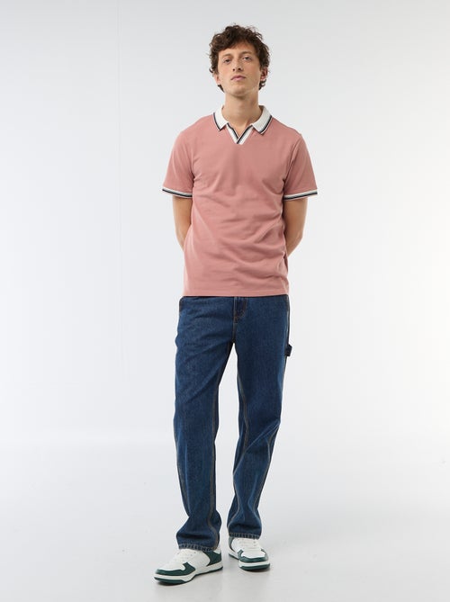 Polo van katoenpiqué met korte mouwen - Kiabi