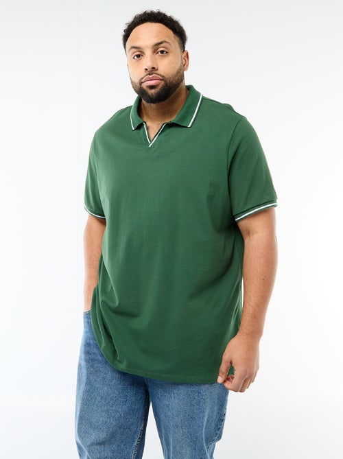 Polo van katoenpiqué met polokraag zonder knopen - Kiabi Polo van katoenpiqué met polokraag zonder knopen - Kiabi