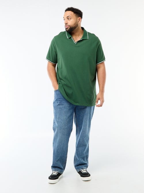 Polo van katoenpiqué met polokraag zonder knopen - Kiabi Polo van katoenpiqué met polokraag zonder knopen - Kiabi