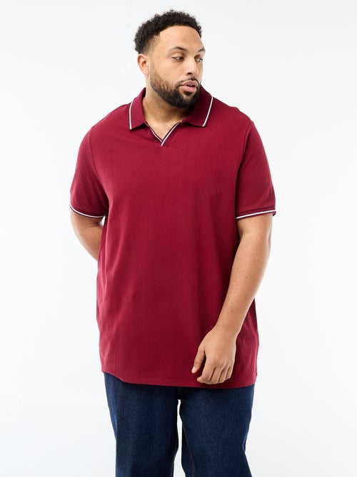 Polo van katoenpiqué met polokraag zonder knopen - Kiabi