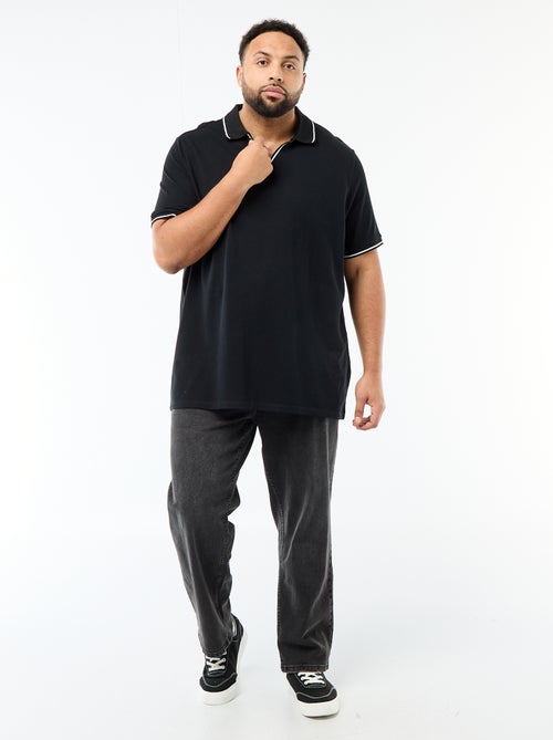 Polo van katoenpiqué met polokraag zonder knopen - Kiabi