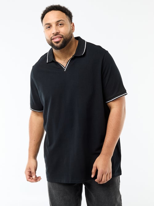 Polo van katoenpiqué met polokraag zonder knopen - Kiabi