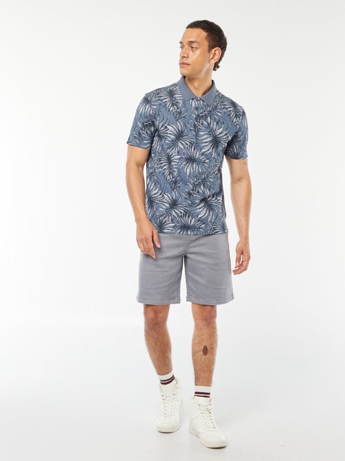 Polo van katoenpiqué met print - Kiabi