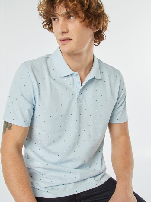 Polo van katoenpiqué met print - Kiabi