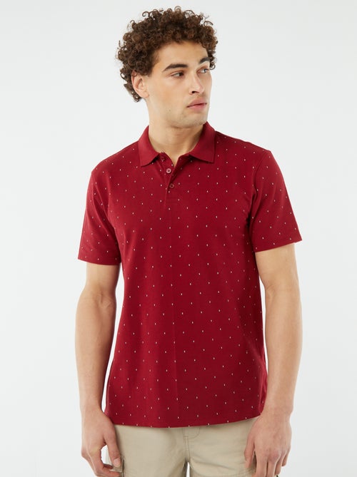 Polo van katoenpiqué met print - Kiabi