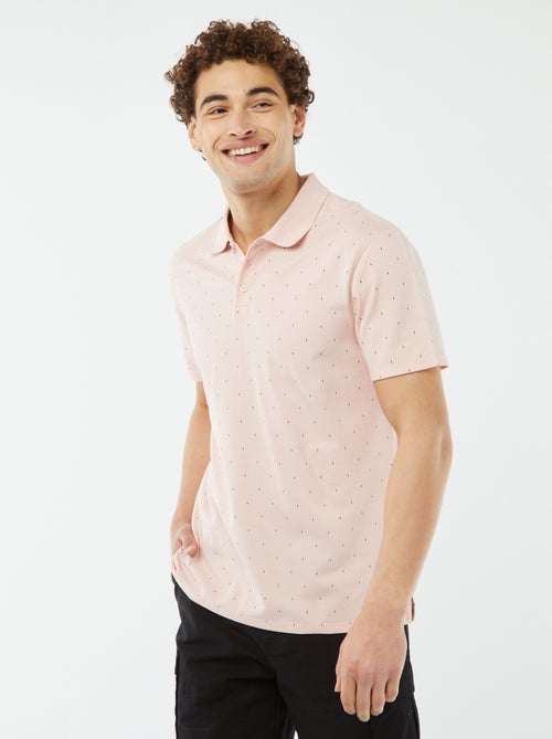 Polo van katoenpiqué met print - Kiabi