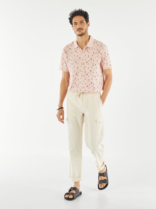 Polo van katoenpiqué met print - Kiabi