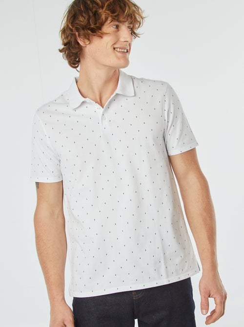 Polo van katoenpiqué met print - Kiabi
