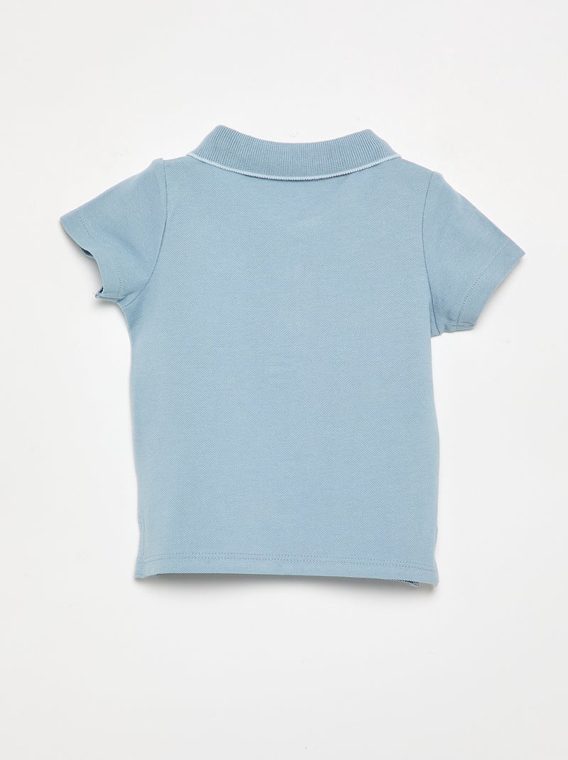 Polo van piqué katoen Blauw - Kiabi