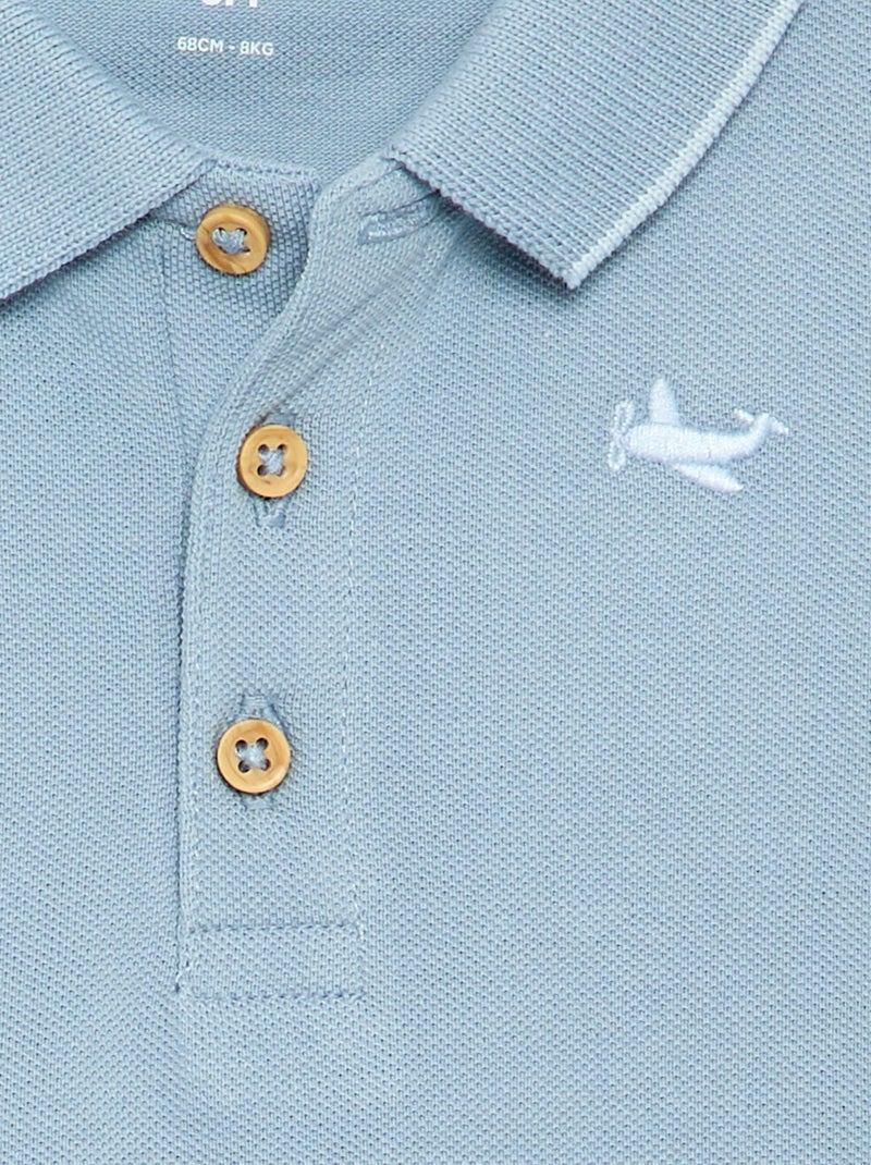 Polo van piqué katoen Blauw - Kiabi