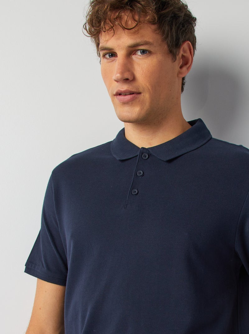 Polo van piquékatoen BLAUW - Kiabi