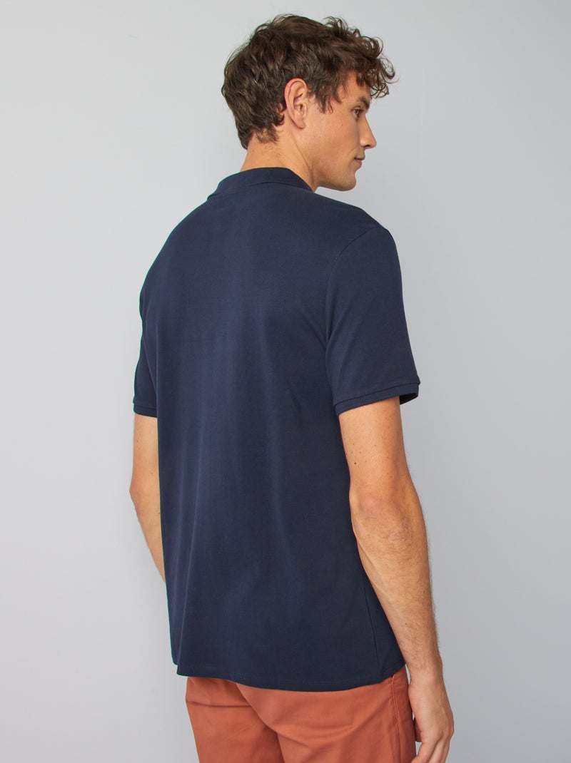 Polo van piquékatoen BLAUW - Kiabi