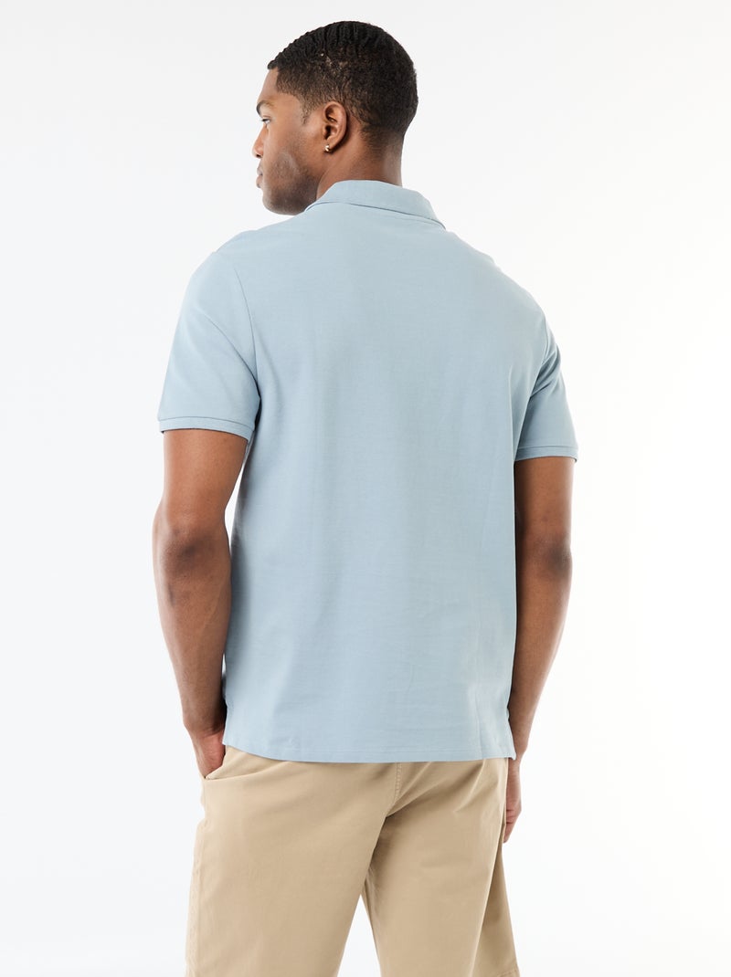 Polo van piquékatoen Blauw - Kiabi