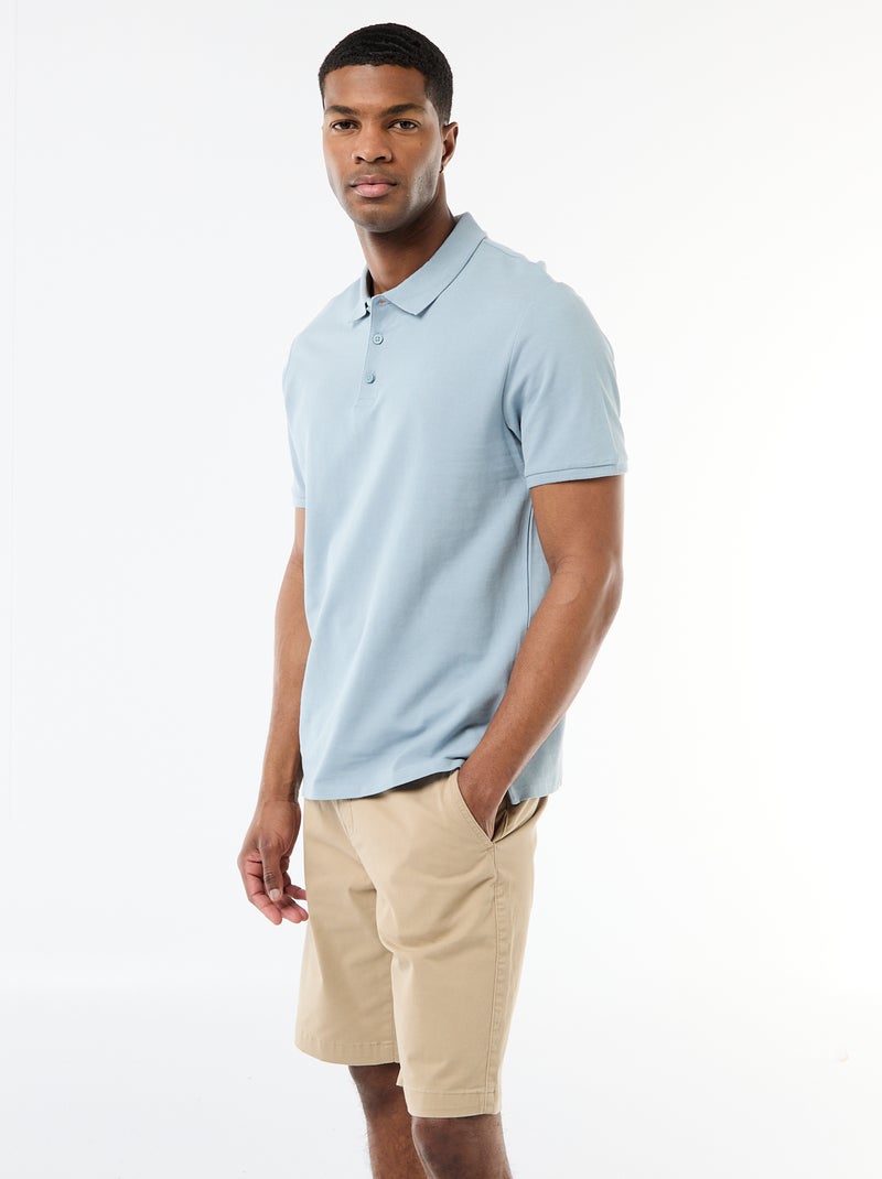 Polo van piquékatoen Blauw - Kiabi