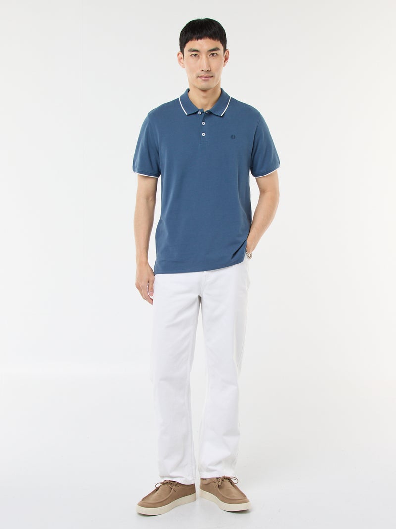 Polo van piquékatoen Blauw - Kiabi