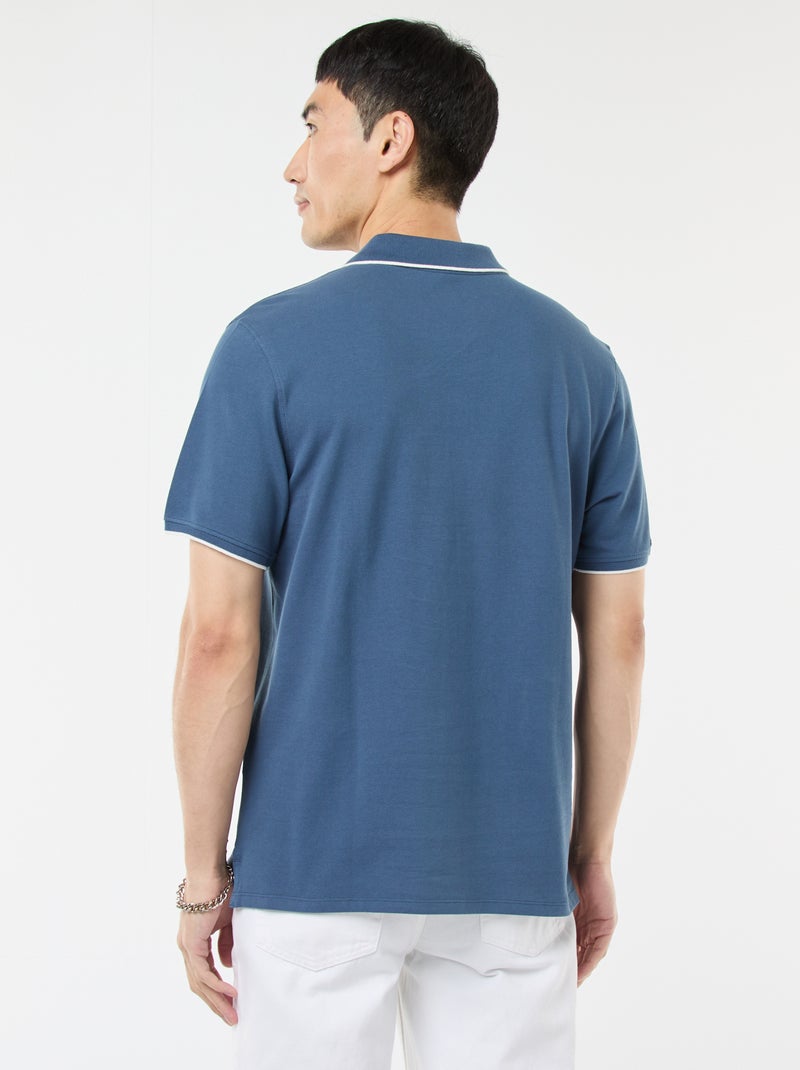 Polo van piquékatoen Blauw - Kiabi