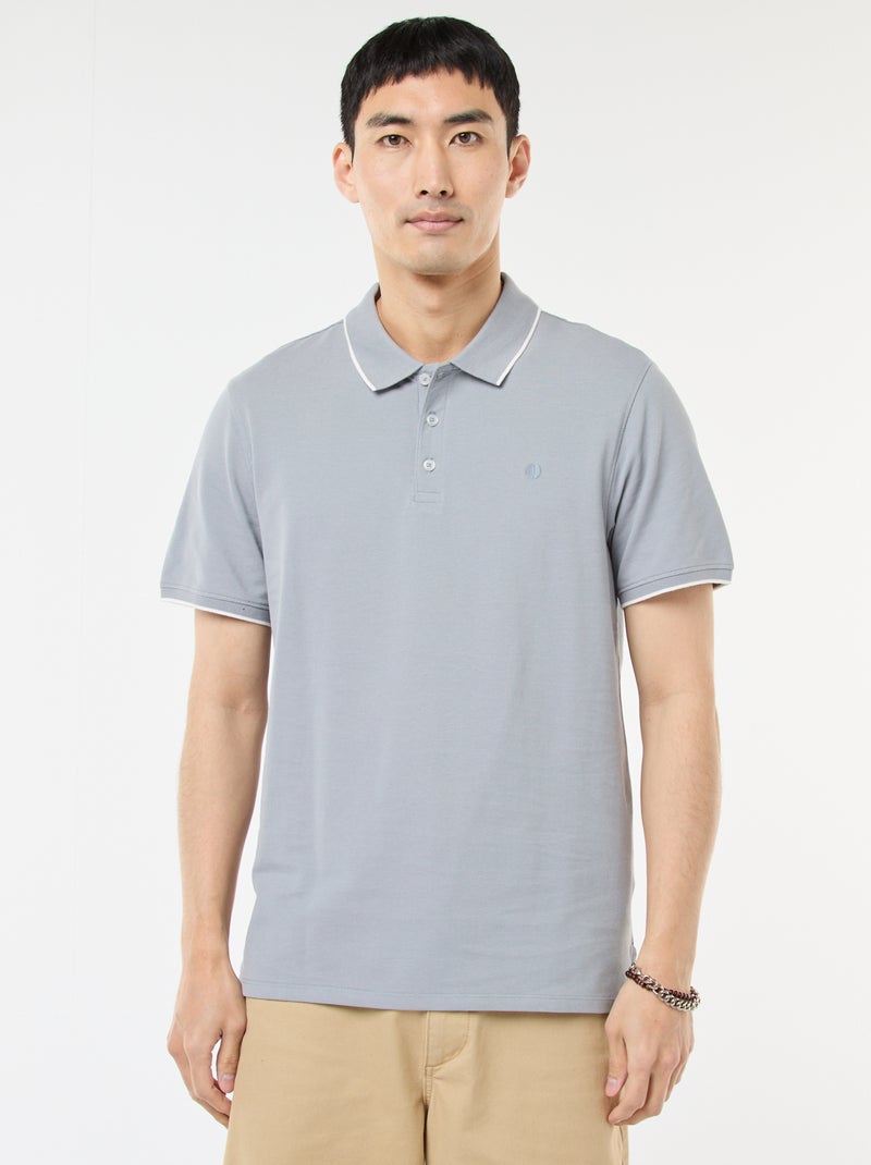 Polo van piquékatoen Blauw - Kiabi